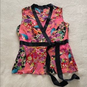 Boston Proper 100% Silk Floral Print Tank Blouse